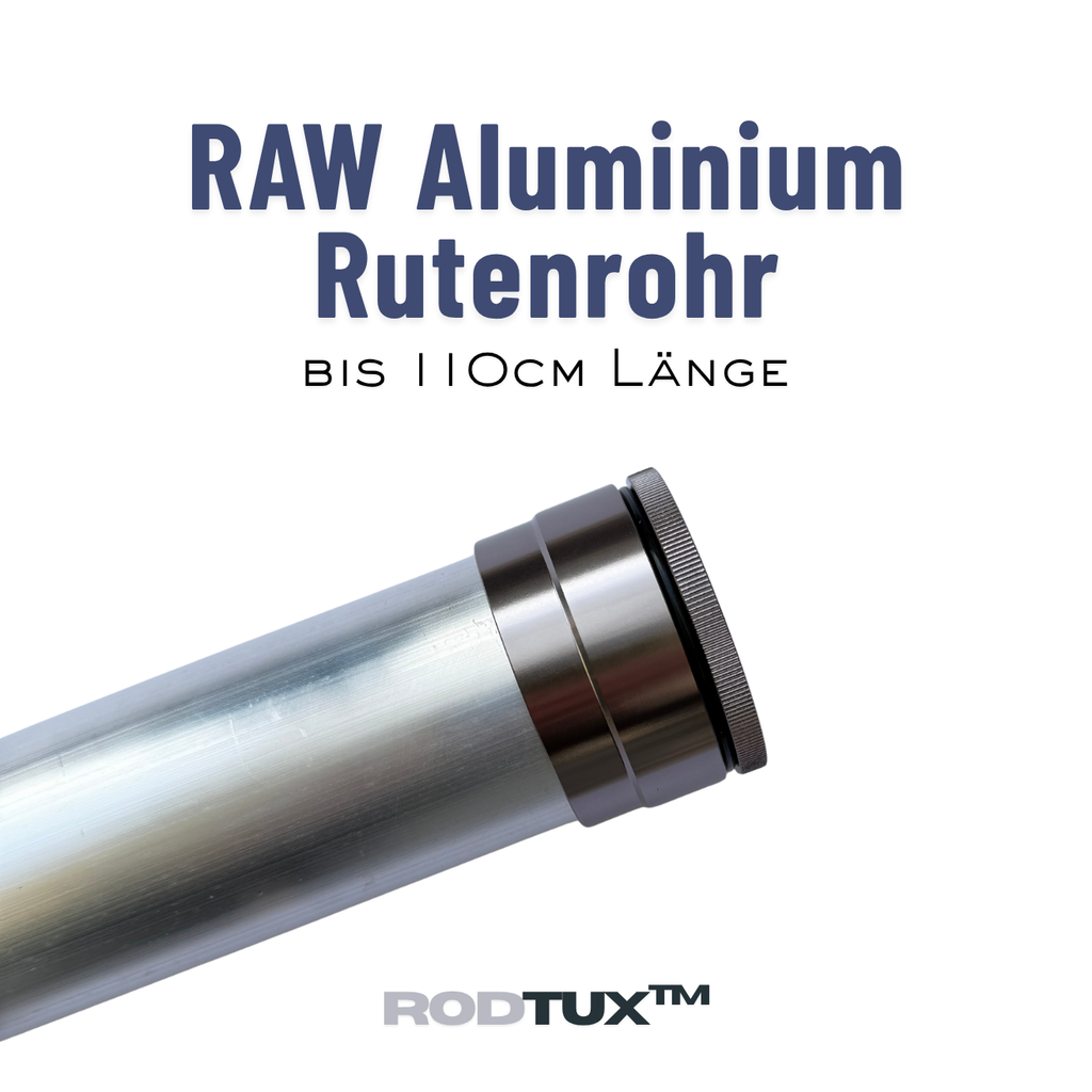 RodTux raw Aluminium Rutenrohr verschiedene Farben bis 110cm